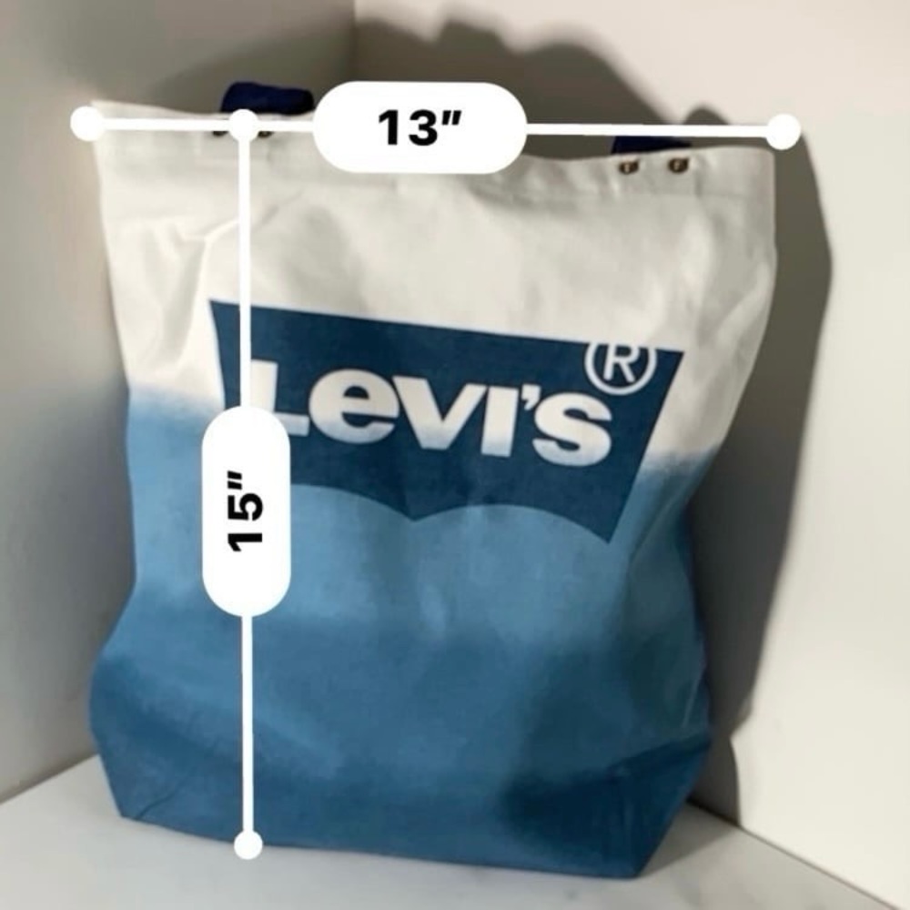Levi's Blue & White Canvas Tote Bag NWT